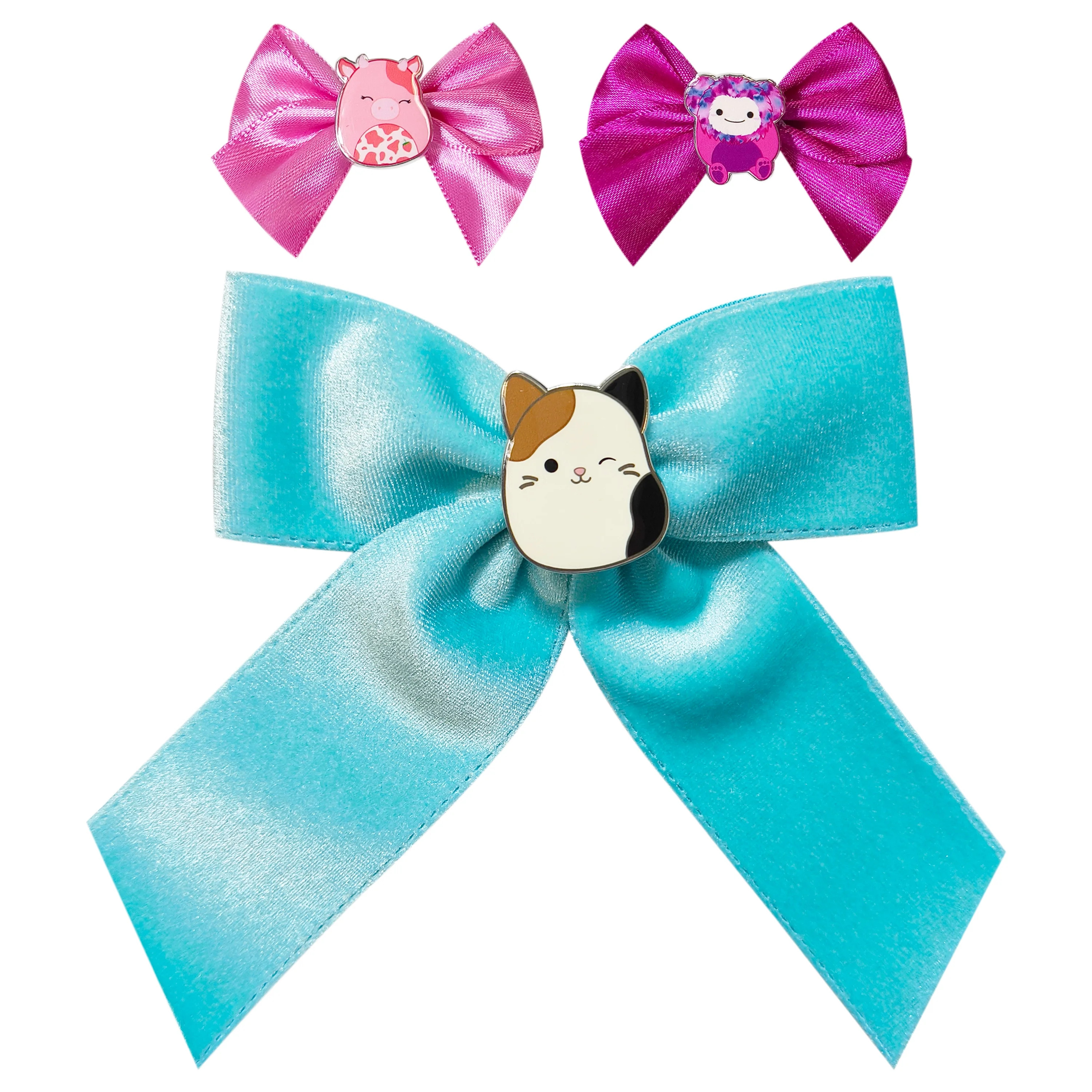 Squishmallow 3 Pack Clip Bows, 1 Large Bow and 2 Small Bows, All Ages | Walmart (US)