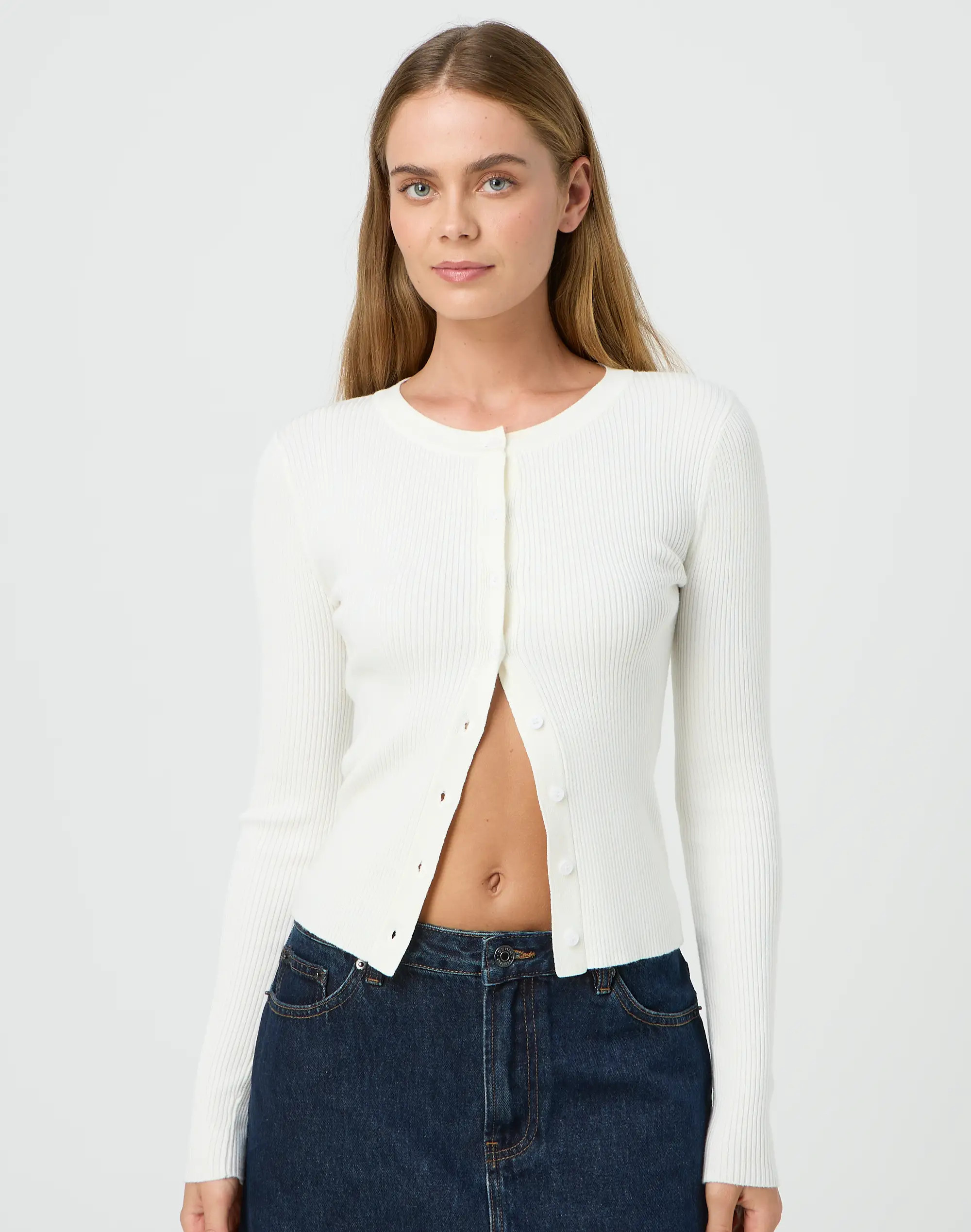 Ribbed Button Through Cardigan | Glassons (Australia)