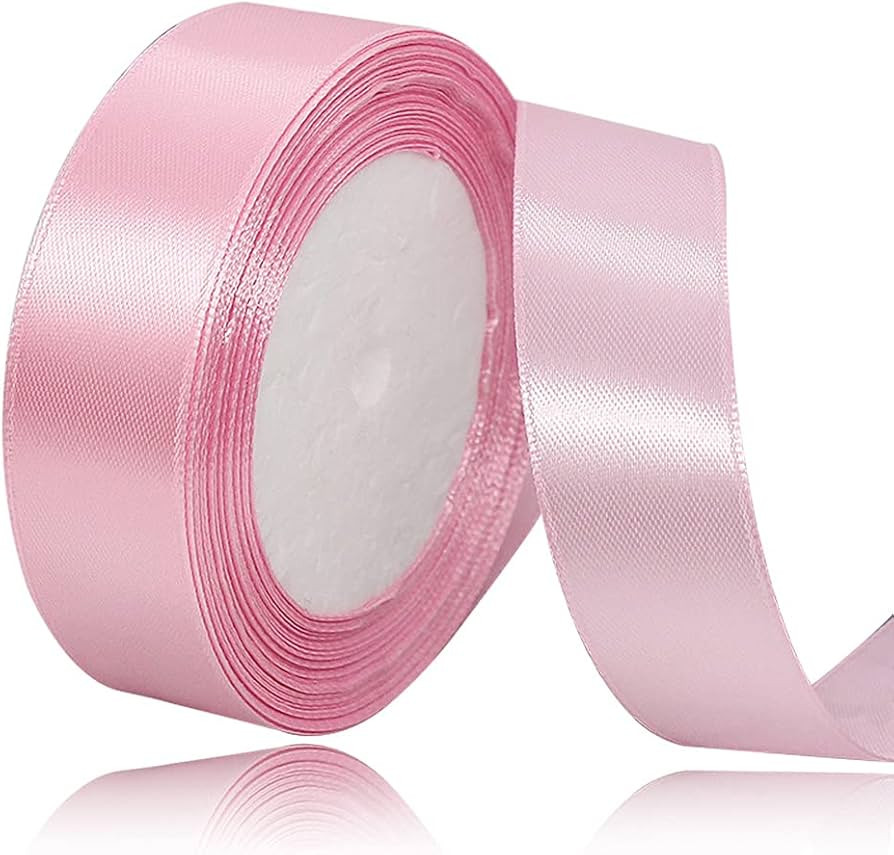 Solid Color Pink Satin Ribbon, 3/4 Inches x 25 Yards Fabric Satin Ribbon for Gift Wrapping, Craft... | Amazon (US)