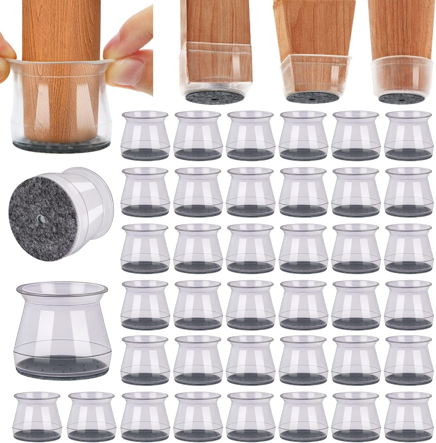 40Pcs Chair Leg Floor Protectors for Hardwood Floors Anti-Scratch | Amazon (US)