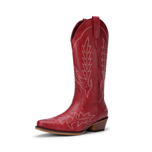 Women's Feather Embroidered Cowboy Boots | Dream Pairs