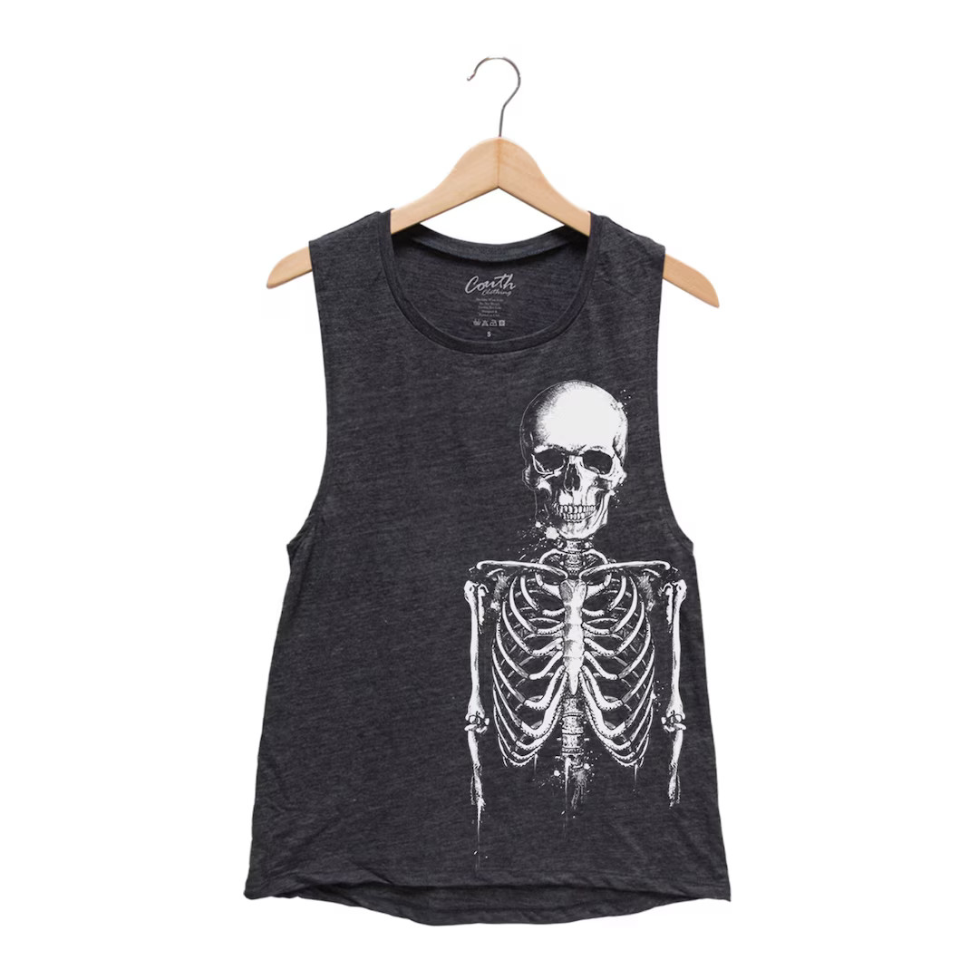 Skeleton Muscle Tank Top: Gothic Halloween Costume Shirt - Etsy | Etsy (US)