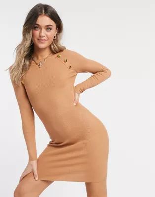 Brave Soul danny ribbed button sweater dress | ASOS (Global)