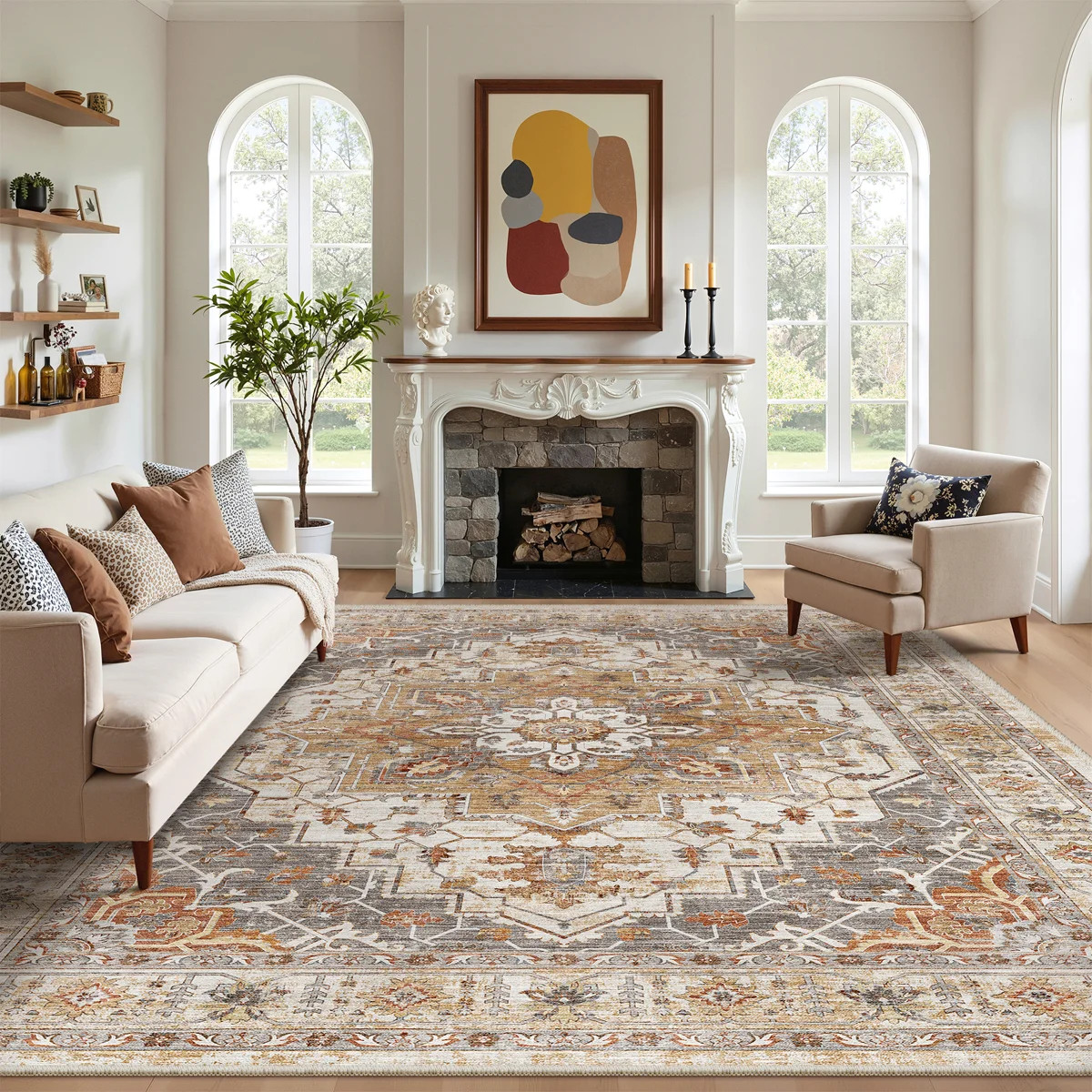 Malila Machine Washable Non-Slip Area Rug | Wayfair North America