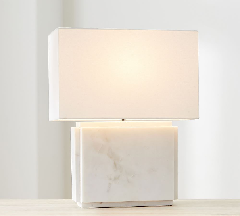 Amara Marble Rectangular Table Lamp | Pottery Barn (US)