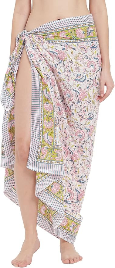 Swimsuit Beach Sarong Cover Ups for Swimwear Women-Hand Print Wrap Skirt | Amazon (CA)