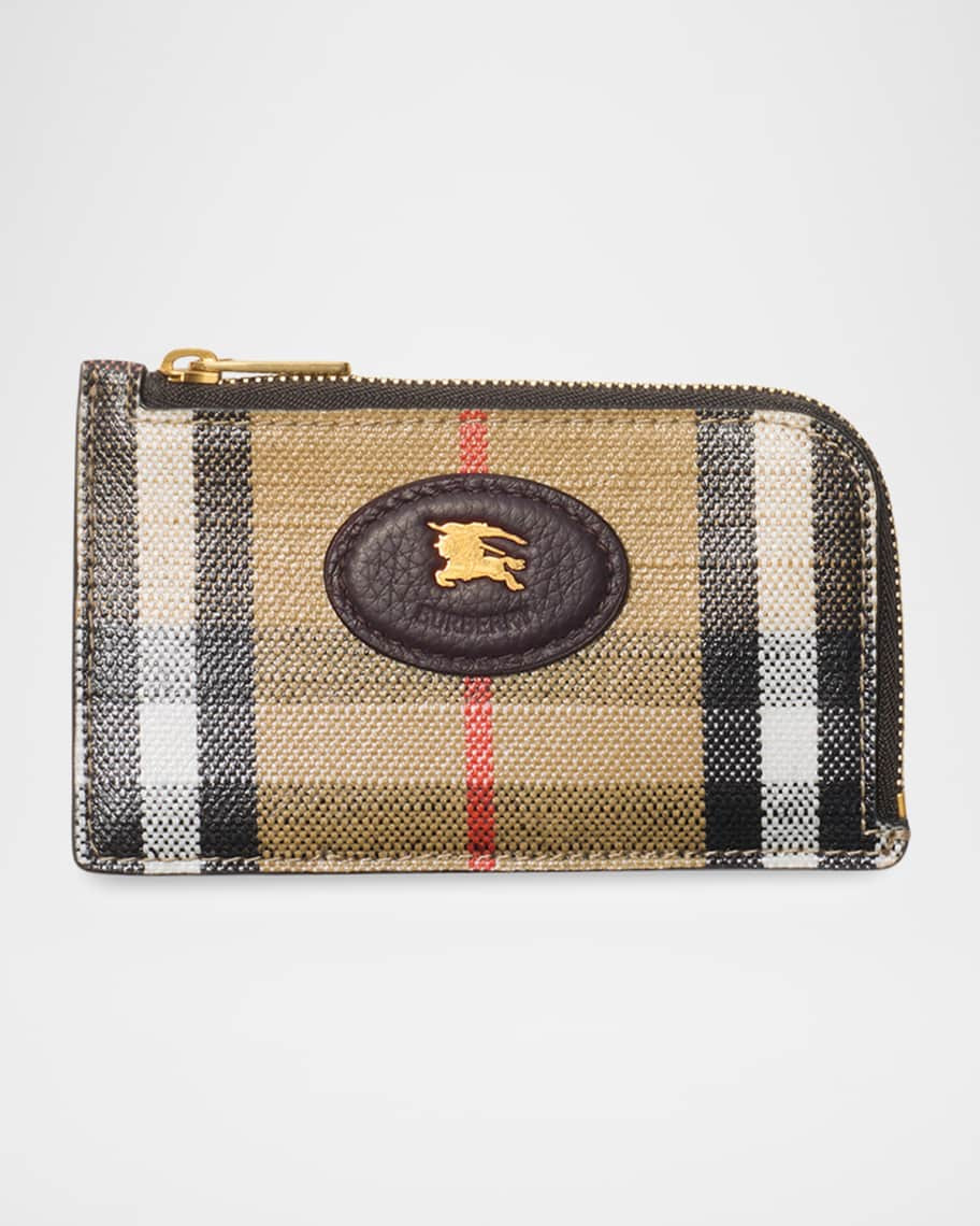 Highlands Check Zip-Top Card Case | Neiman Marcus
