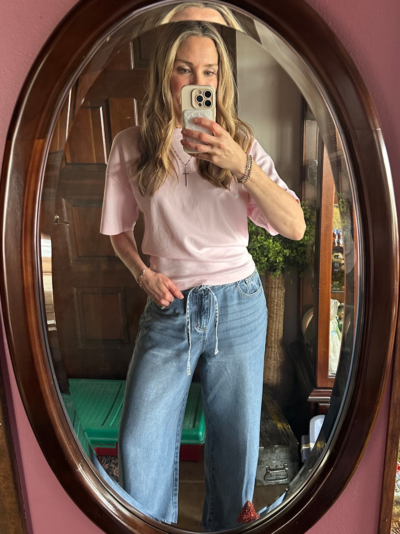 Travel outfit: @Aritzia tee and @Splendid denim lounge pants, wearing small  

#LTKTravel #LTKootd #LTKOver40