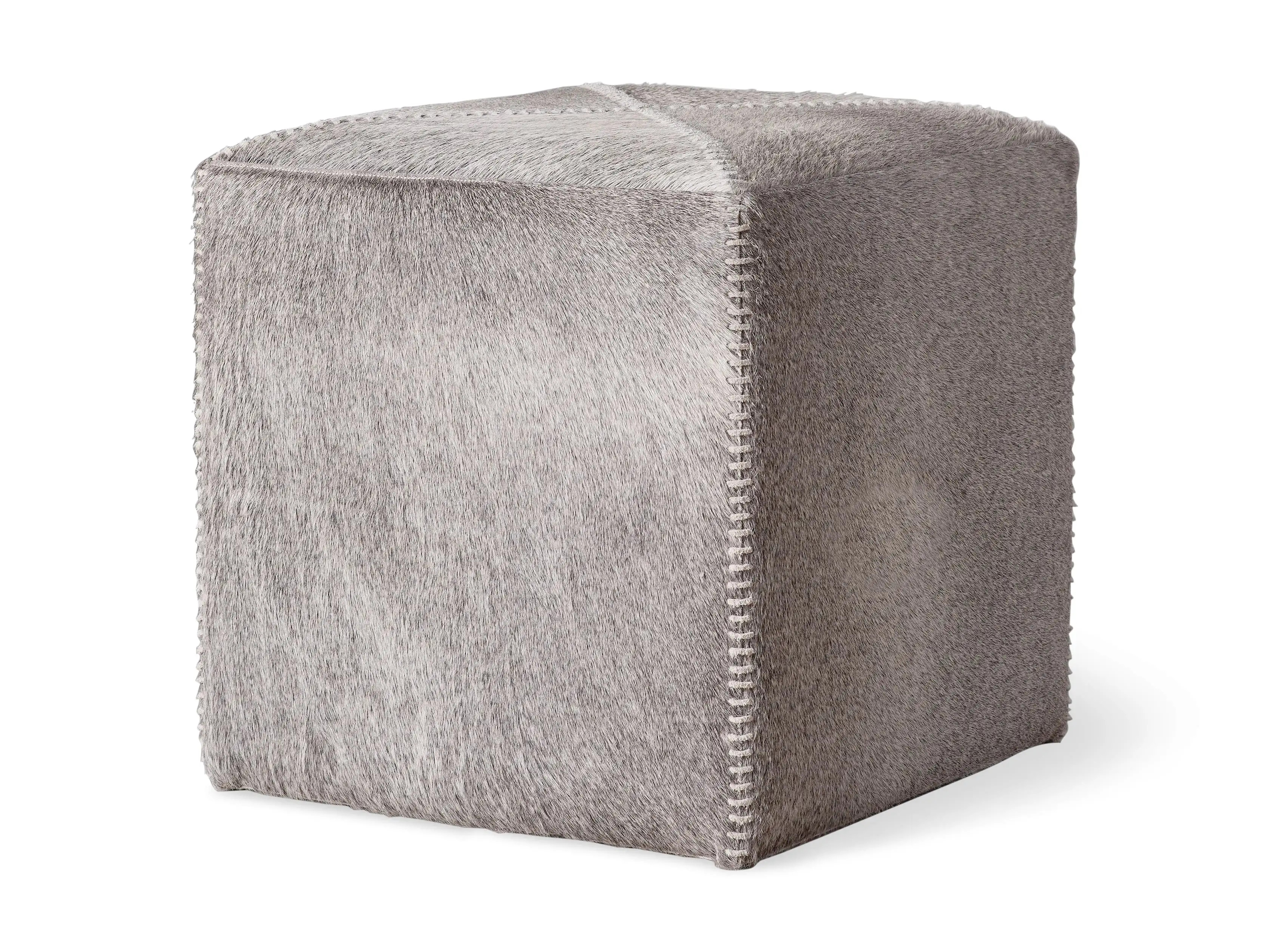 Hide Whipstitch Pouf | Arhaus
