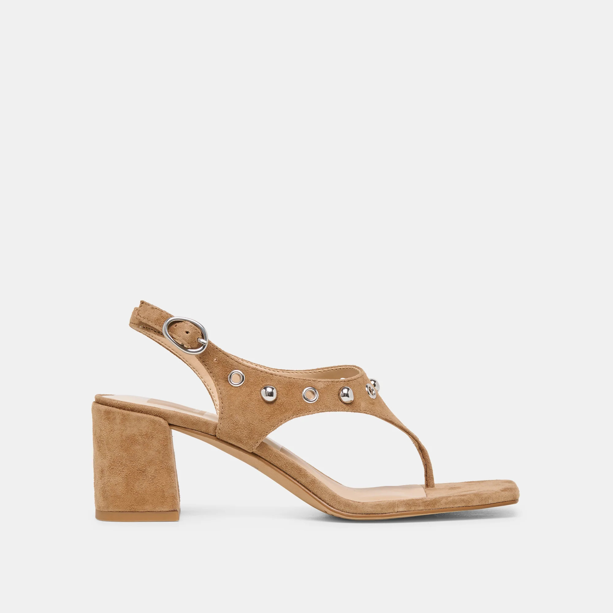Yves Stud Lt Brown Suede Heels | Dolce Vita | DolceVita.com