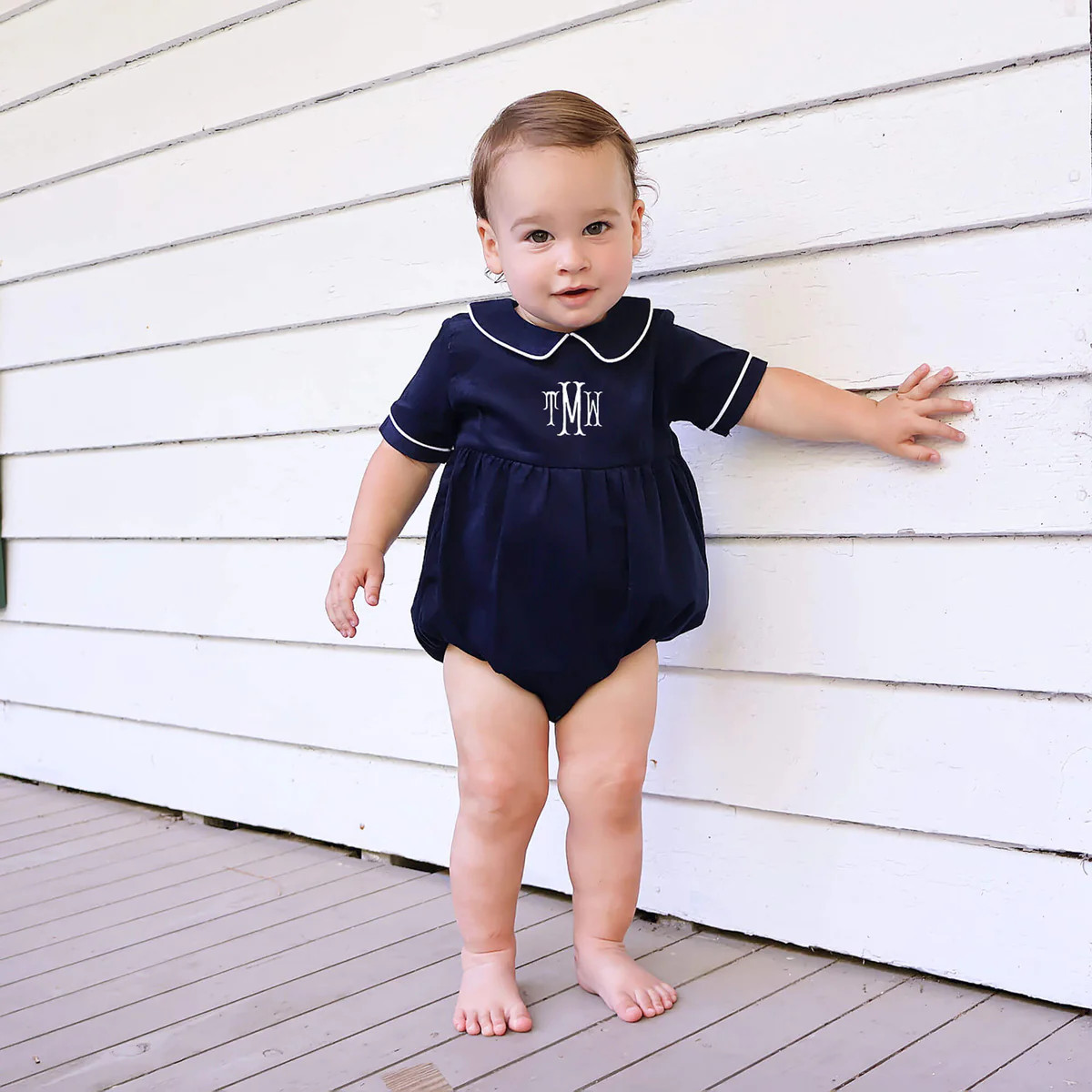 Navy Corduroy Collared Bubble | Classic Whimsy