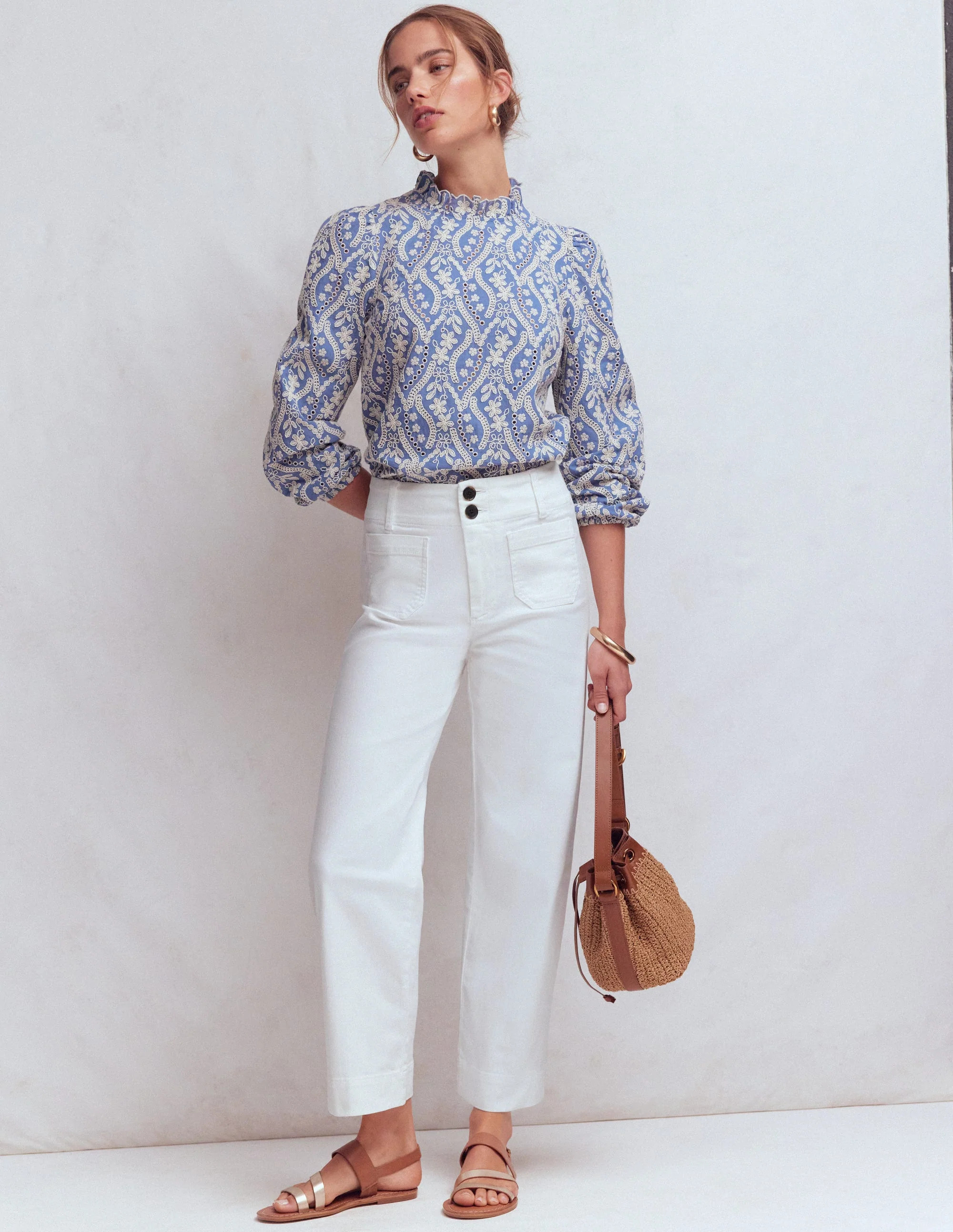 Primrose Patch Pocket Jeans-White | Boden UK