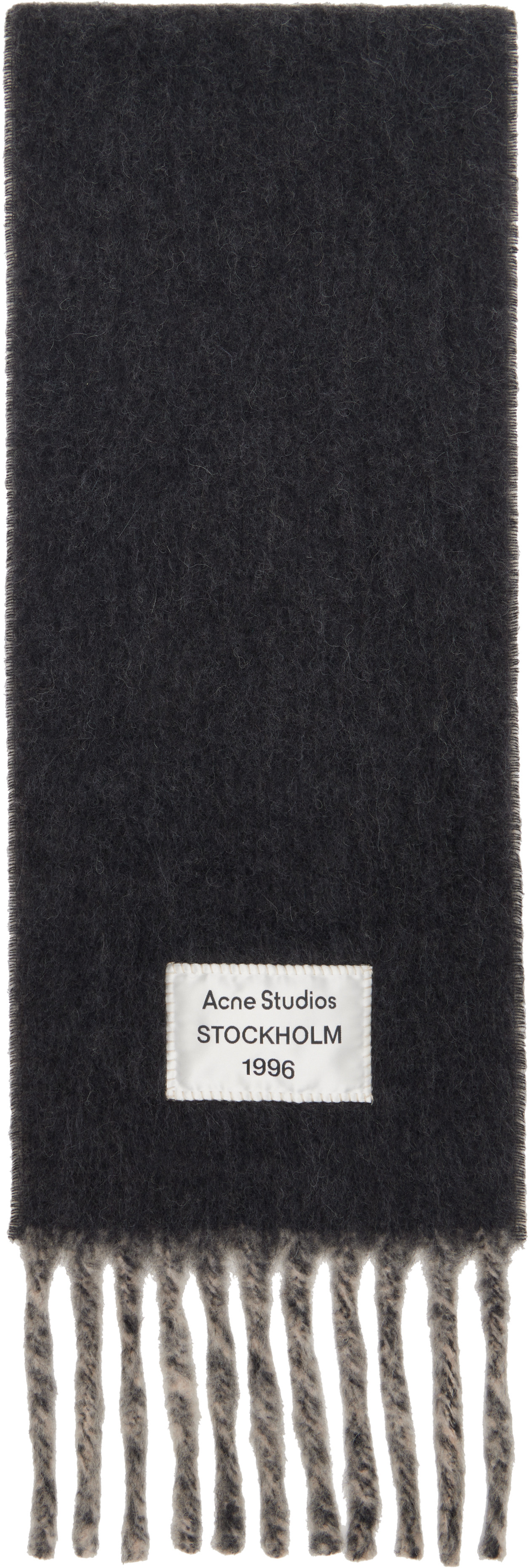 Acne Studios Gray & Beige Bicolour Alpaca Scarf | SSENSE