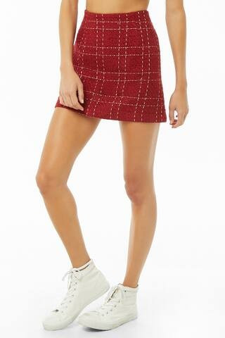 Plaid Tweed Mini Skirt | Forever 21 (US)