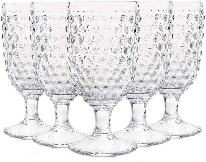 Hobnail Old Fashioned Iced Beverage Goblet 13 oz. set of 6, Premiun Glass Set for Wine, Soda & Ju... | Amazon (US)