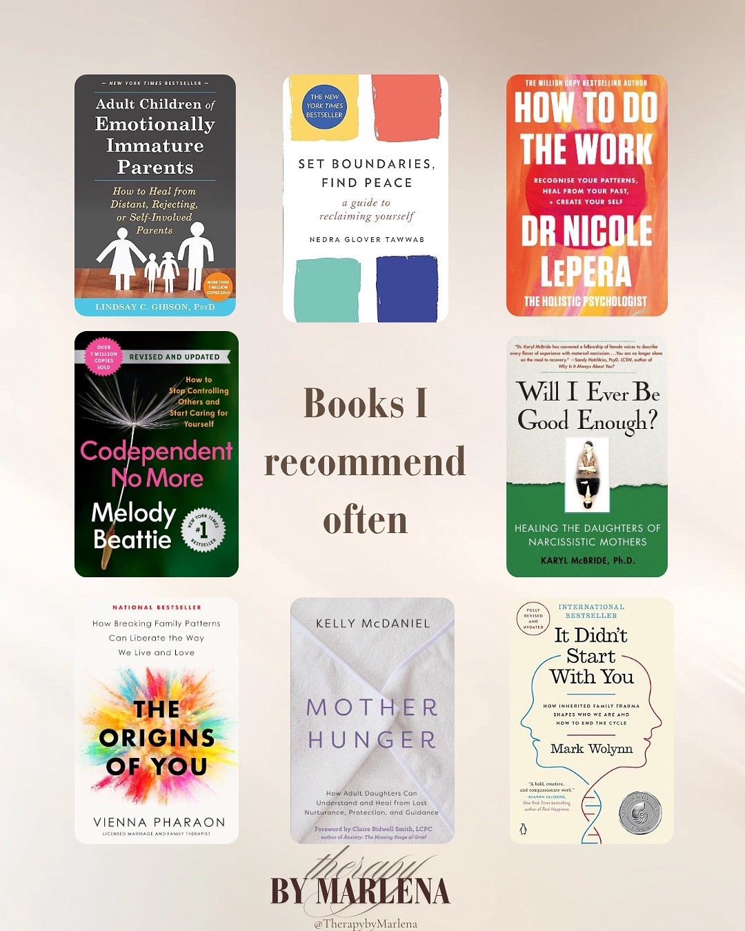 
I don’t hand out book reports, but I do hand out book recs. 📚
The right one can validate, connect, and spark the “aha” moments that therapy can’t always capture in a single session