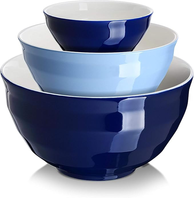 DOWAN Ceramic Mixing Bowls for Kitchen, Size 4.25/2/0.5 Qt Large Serving Bowl Set, Microwave and ... | Amazon (US)
