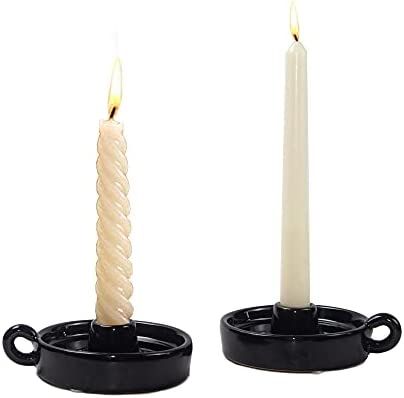 Kendiis Candle Holder Ceramic Candlestick Holder, Set of 2, Candlelight Stand for Spell Candles, ... | Amazon (US)