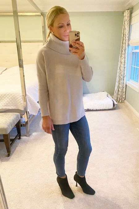 Big Sweater Weather! Love how flattering & comfortable this high low sweater from #amazon is.
Wearing a small in the sweater 

#jeans #sweater #winteroutfit #sevenforallmankind 

#LTKstyletip #LTKshoecrush #LTKSeasonal