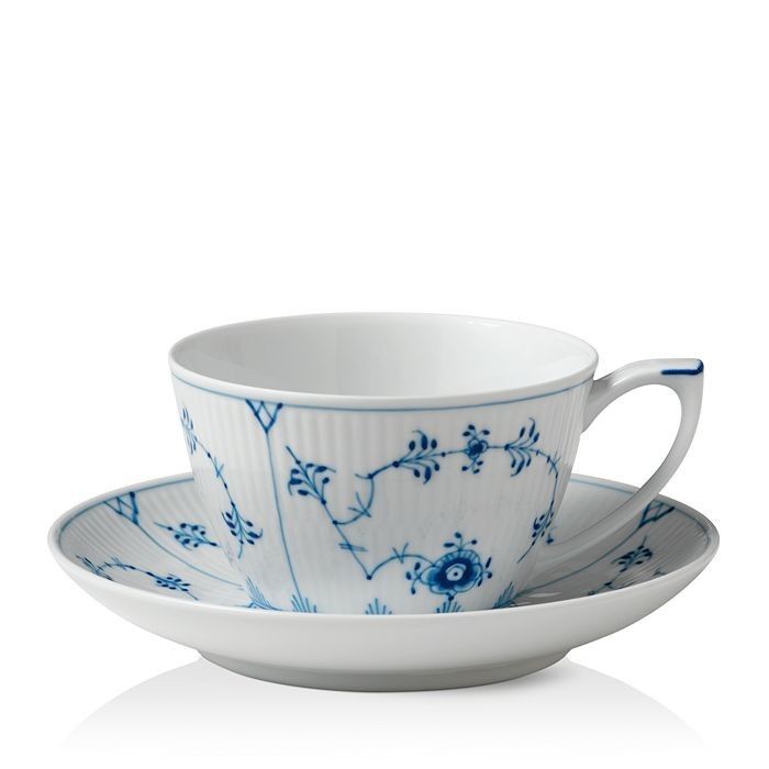 Blue Fluted Plain Tea Cup & Saucer | Royal Copenhagen | Blue And White | Gift Guide | Bloomingdale's (US)