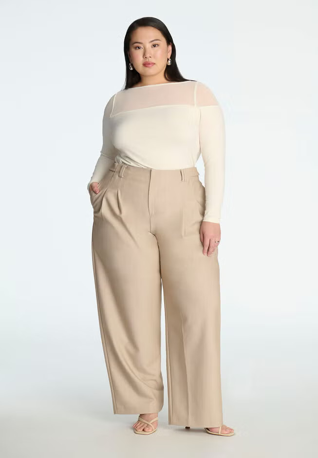 Trouser With Waistband Tabs | Eloquii
