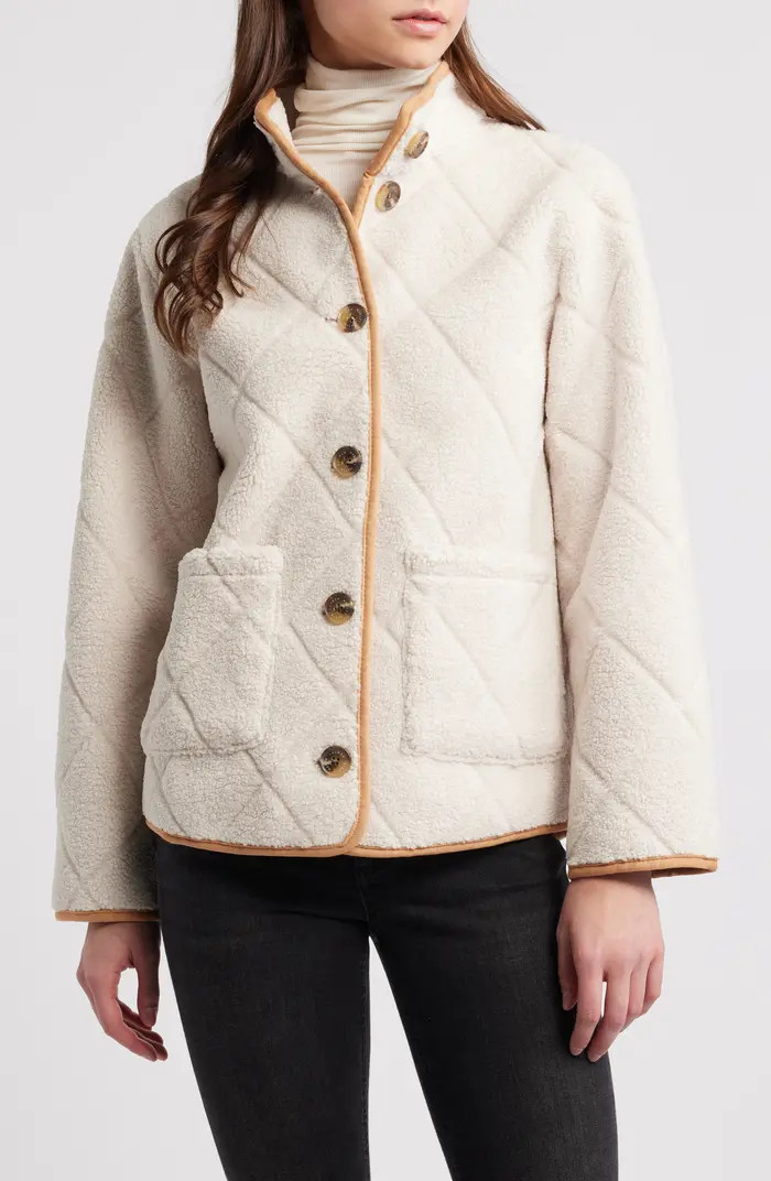 Lauren Ralph Lauren Quilted Faux Shearling Jacket | Nordstrom | Nordstrom