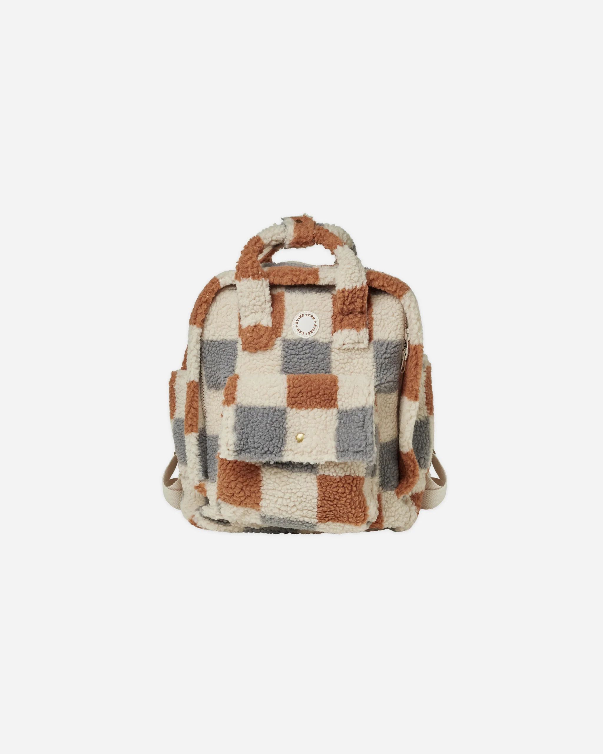 Mini Backpack || Shearling Check | Rylee + Cru