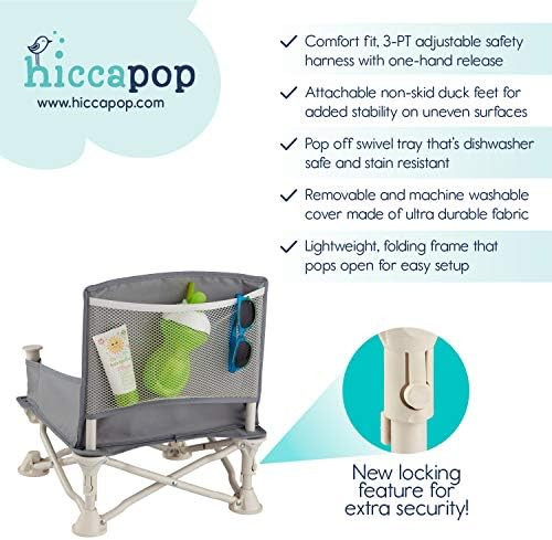 hiccapop Omniboost Travel Booster Seat with Tray for Baby | Folding Portable High Chair for Eatin... | Amazon (US)