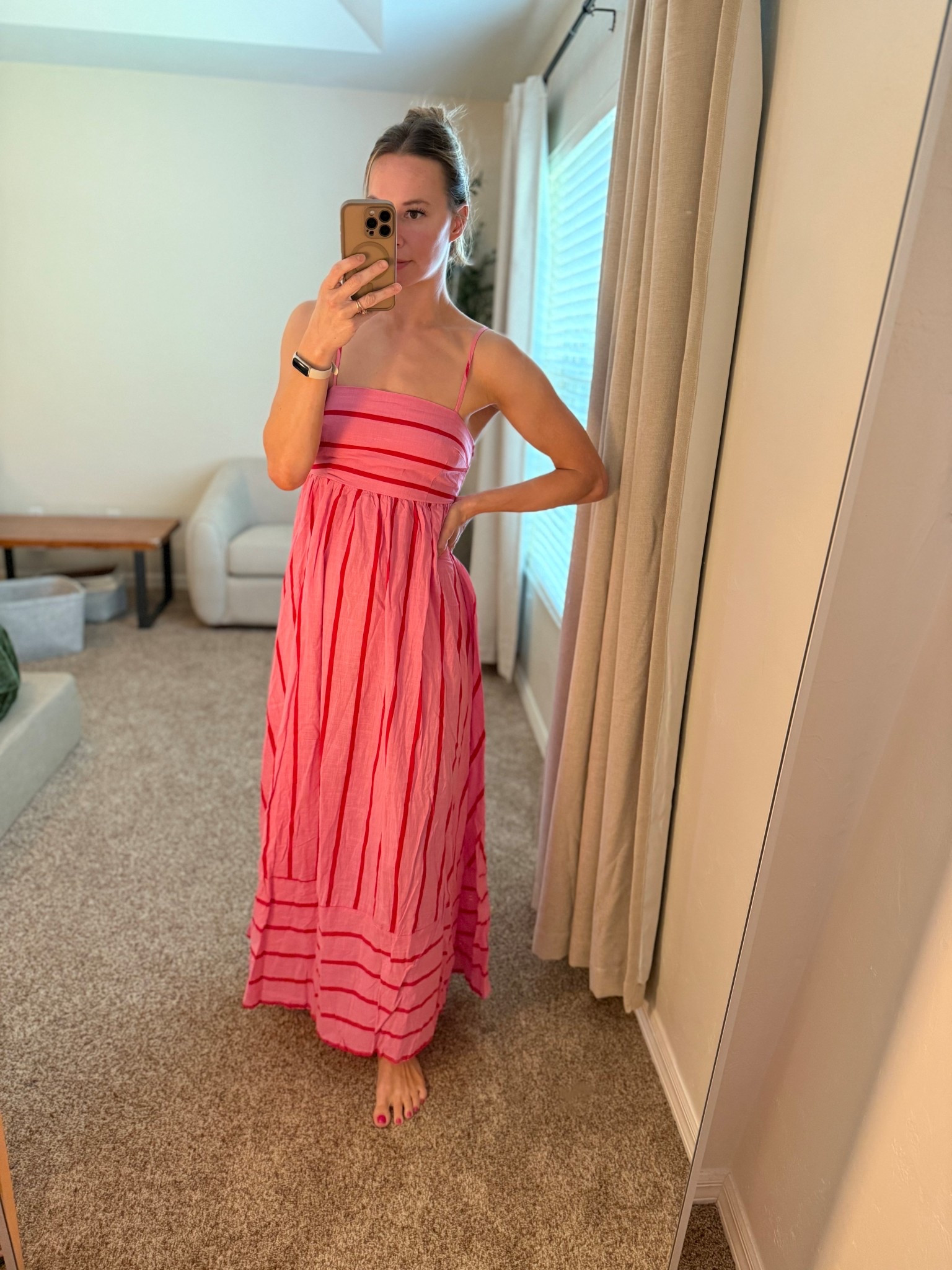 This dress is so flattering and doesn’t feel like too much fabric! 
I linked a high end and a budget option. I’ve worth both and honestly there’s very little different so I’d recommend looking at the size chart and picking tbr length that’s right for you based on the shoes you plan to wear! I prefer a subtle fit for this look  



#LTKootd #LTKSpringSale #LTKgrwm