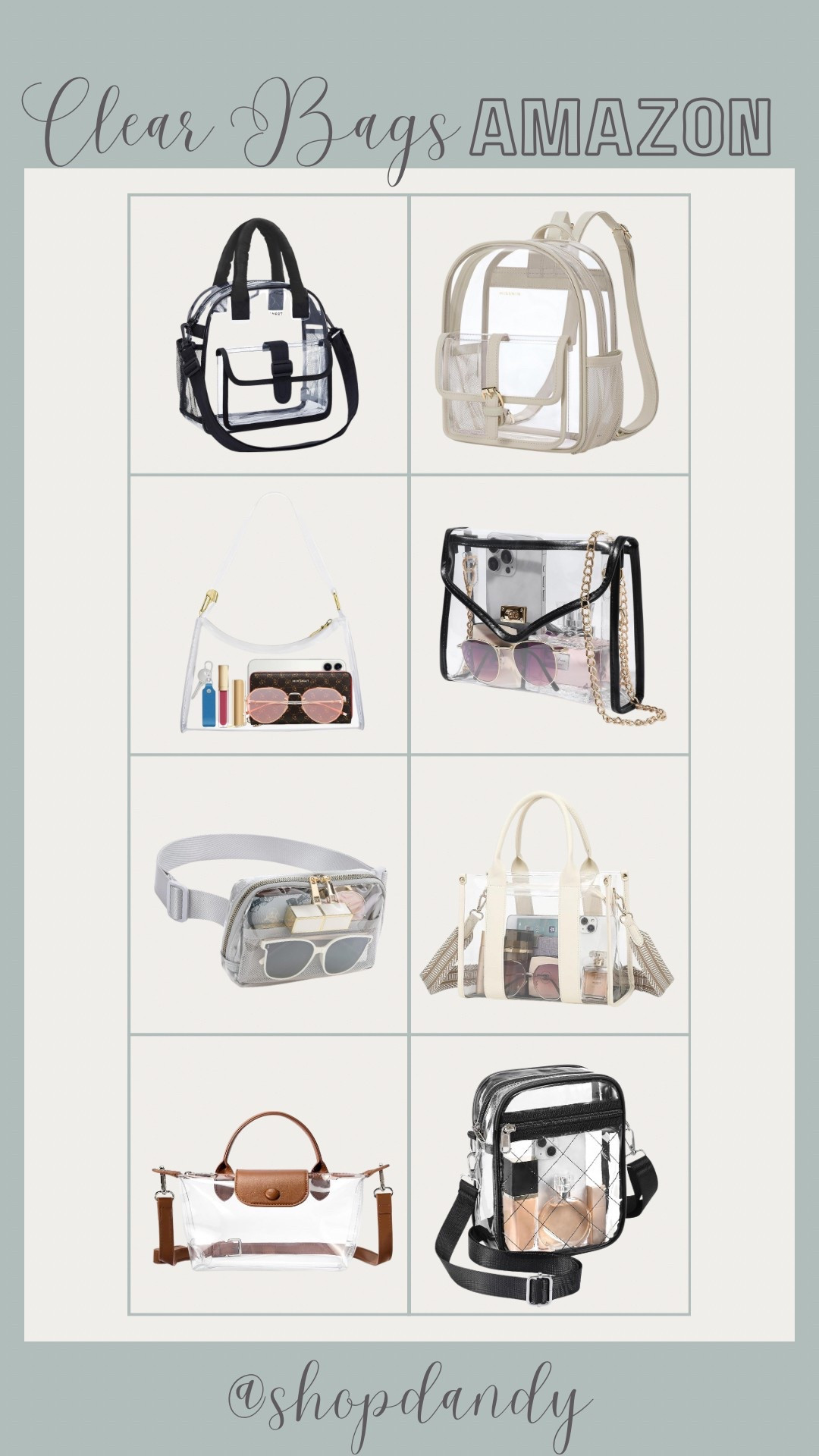 My favorite clear bags from Amazon! Perfect for any stadium event or golf tournament.

#LTKFindsUnder50 #LTKStyleTip #LTKActive