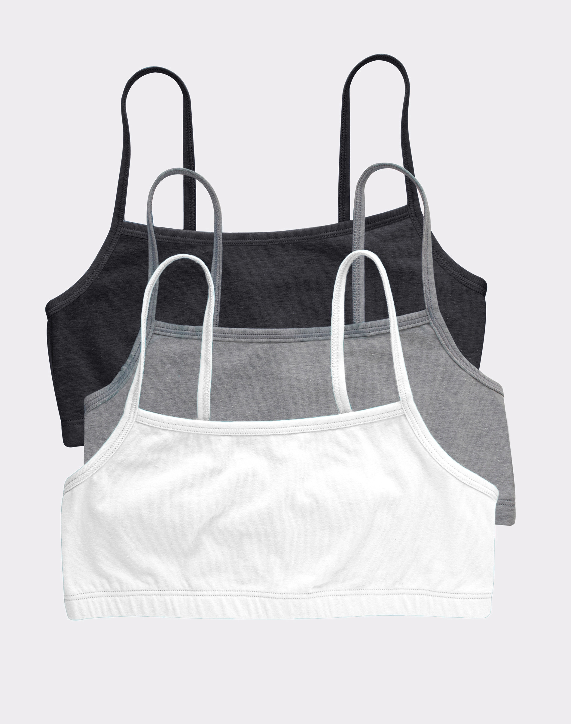 Hanes ComfortFlex Fit® String Strap Crop Bralette 3-Pack | Hanes.com
