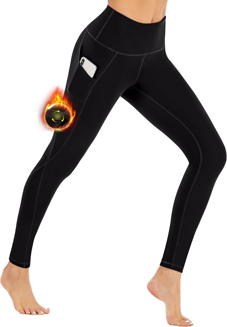 Ewedoos Fleece Lined Leggings with Pockets for Women Thermal Warm Winter Leggings for Women High ... | Amazon (US)