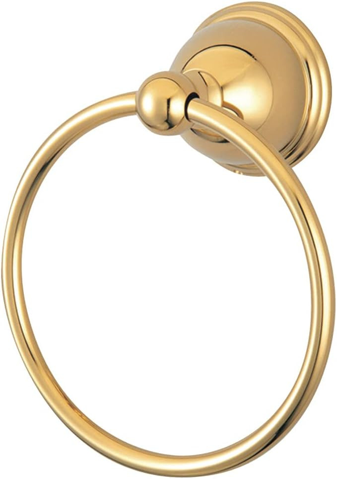 Kingston Brass BA3964PB Restoration Towel-Ring, 6-Inch, Polished Brass | Amazon (US)