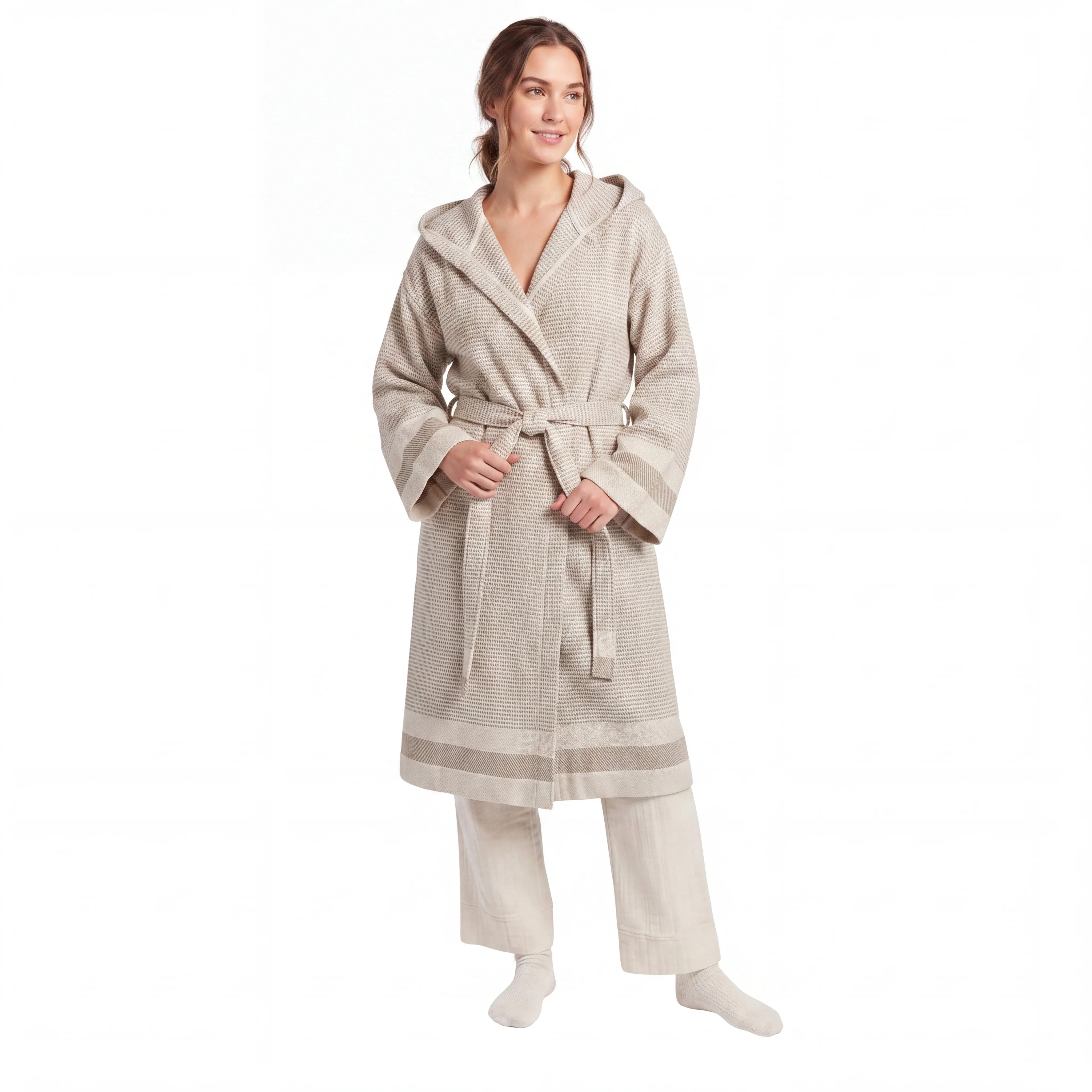 Pixel Turkish Cotton Towel Robe | Oliviera Home