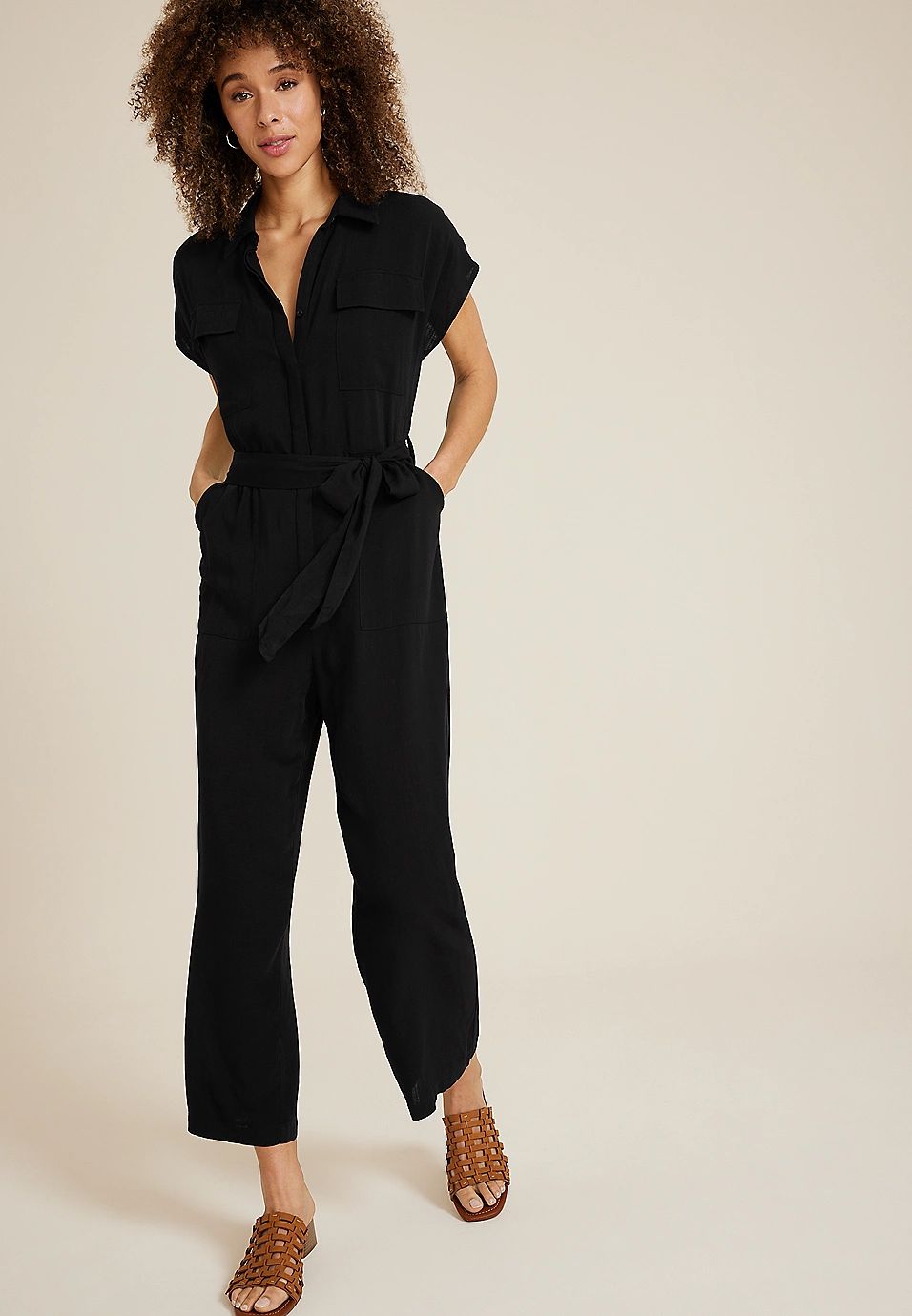 Belted Utility Jumpsuit | Maurices