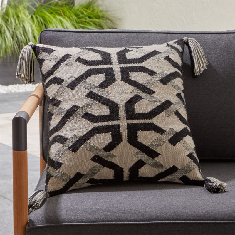 Mohave Tassels Outdoor Pillow + Reviews | Crate and Barrel | Crate & Barrel
