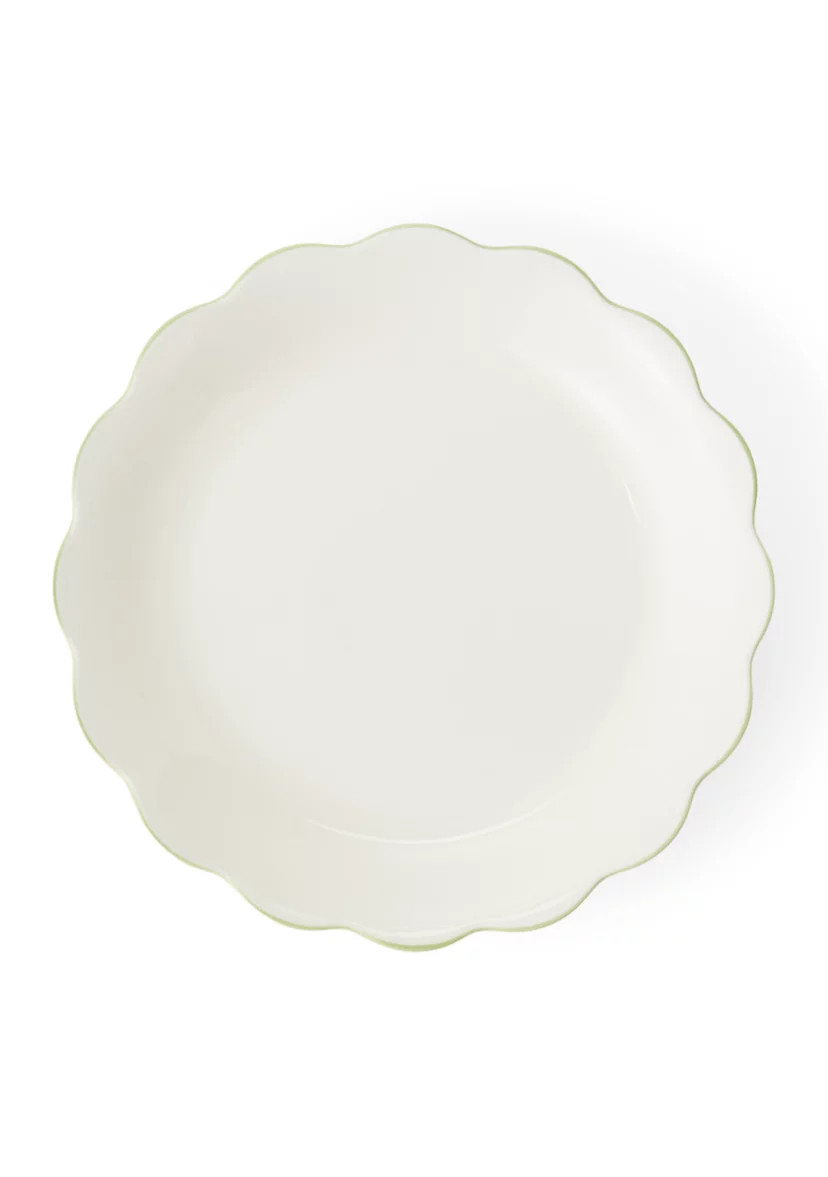 Green Rim Scallop Dinner Plate | Belk