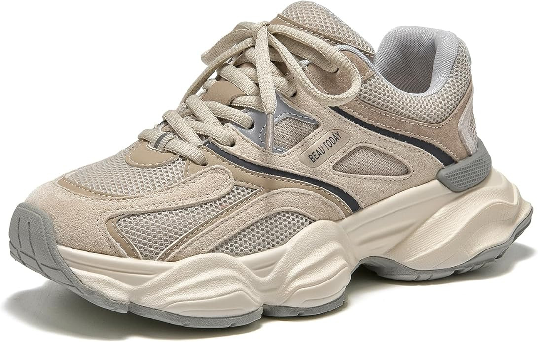 BEAU TODAY Womens Walking Shoes, Casual Fashion Wide Sneakers for Women, Comfortable Retro Walkik... | Amazon (US)