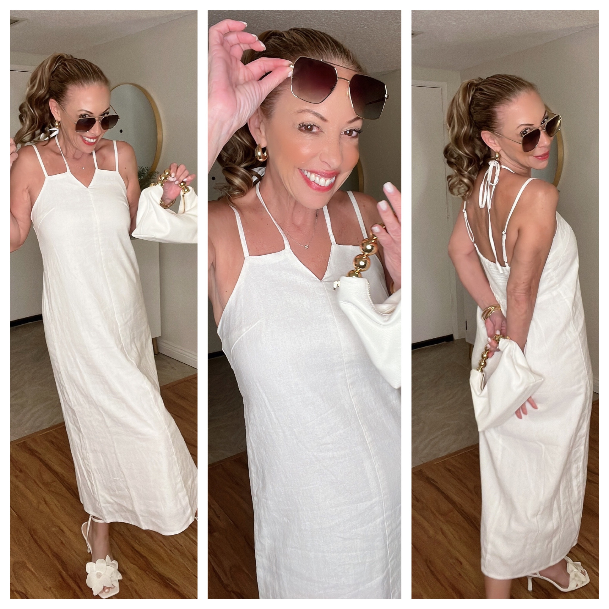 Target Linen Tie Back Halter Dress (Available in Black & Pink) 
I am 5’3 125 lbs wearing a size Small 🌸 paired with Target Floral Heels 👡
•Graduation 
•Wedding 
•Easter 
•Bridal Shower 

#LTKparties #LTKwedding #LTKstyletip