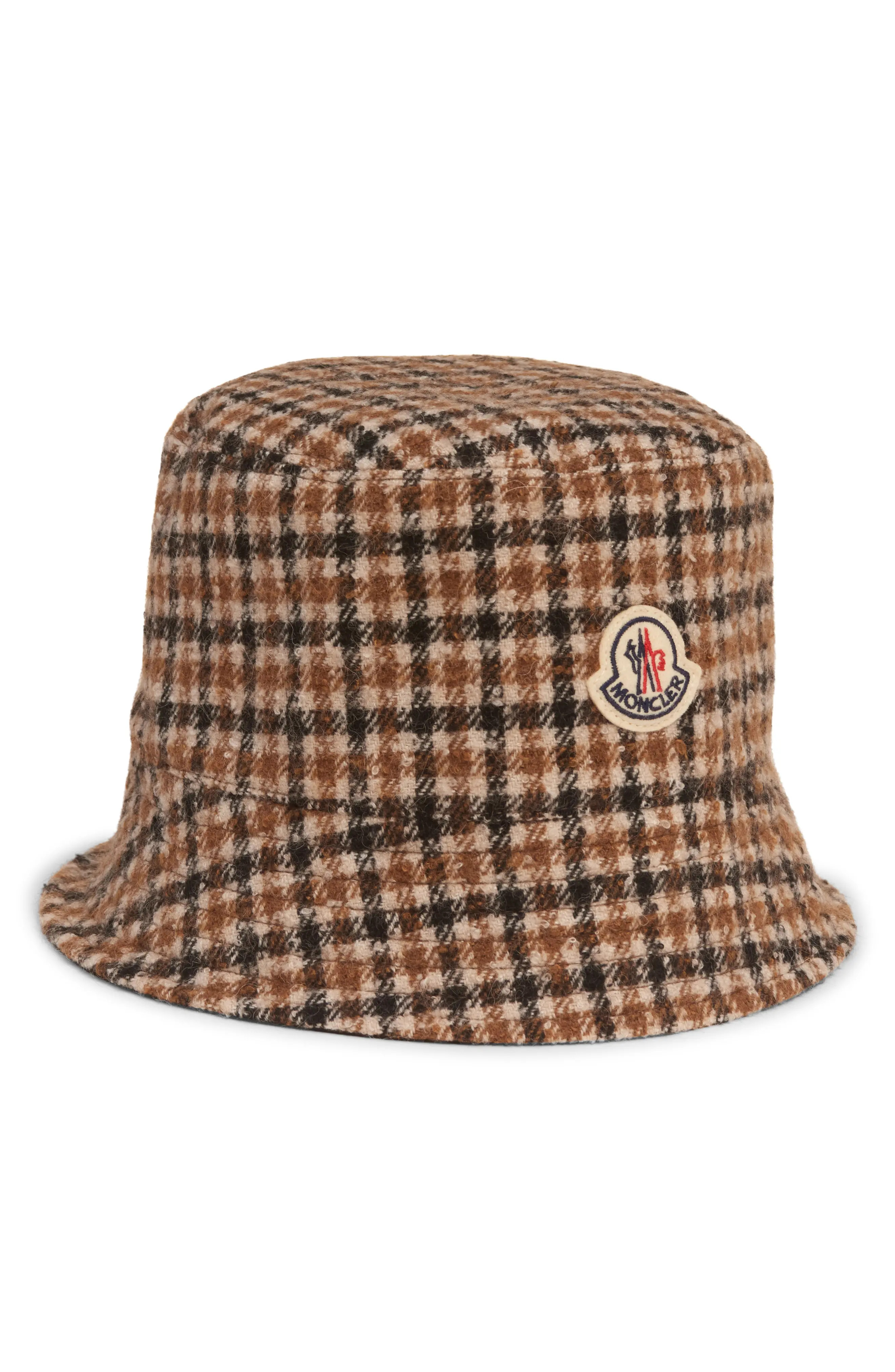 Moncler Reversible Check Logo Patch Bucket Hat (Women) | Nordstrom | Nordstrom