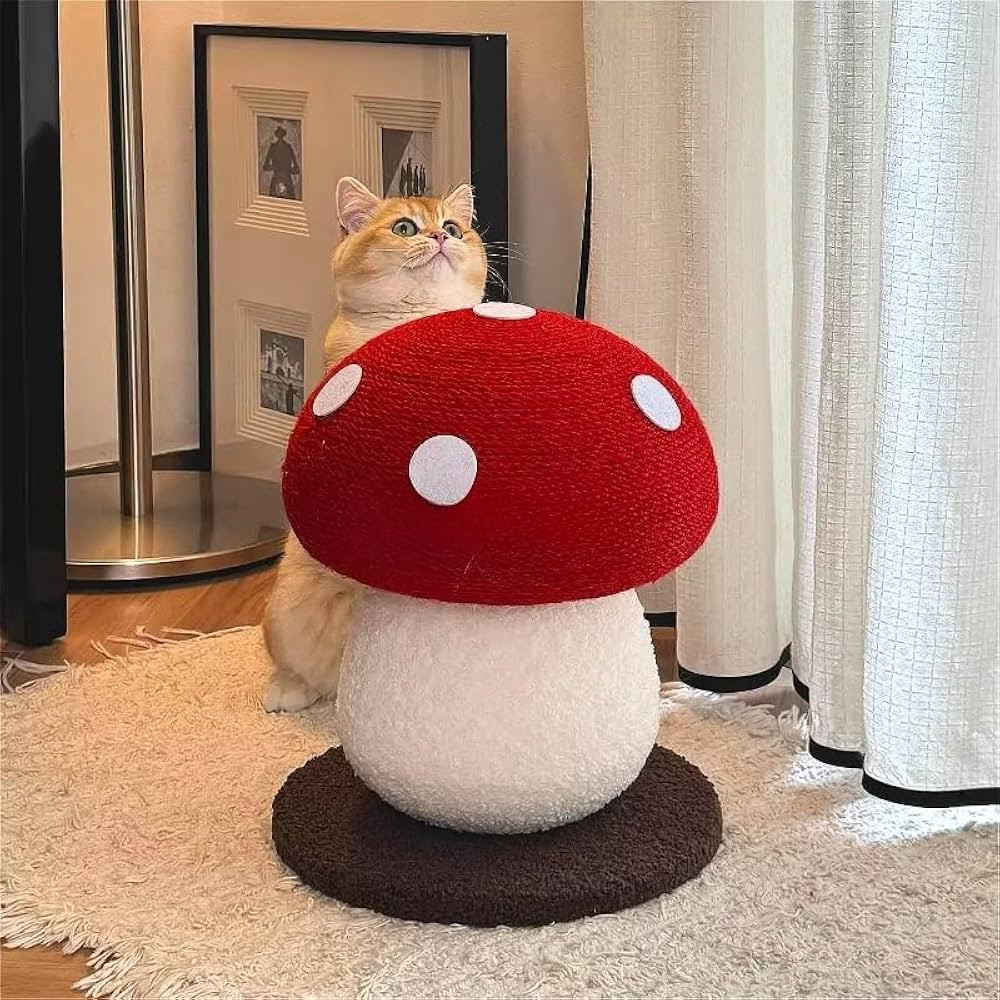 Mushroom Cat Scratcher, Cute Cat Scratching Post, Durable Sisal Rope Cat Scratching Board, Kitten... | Amazon (US)