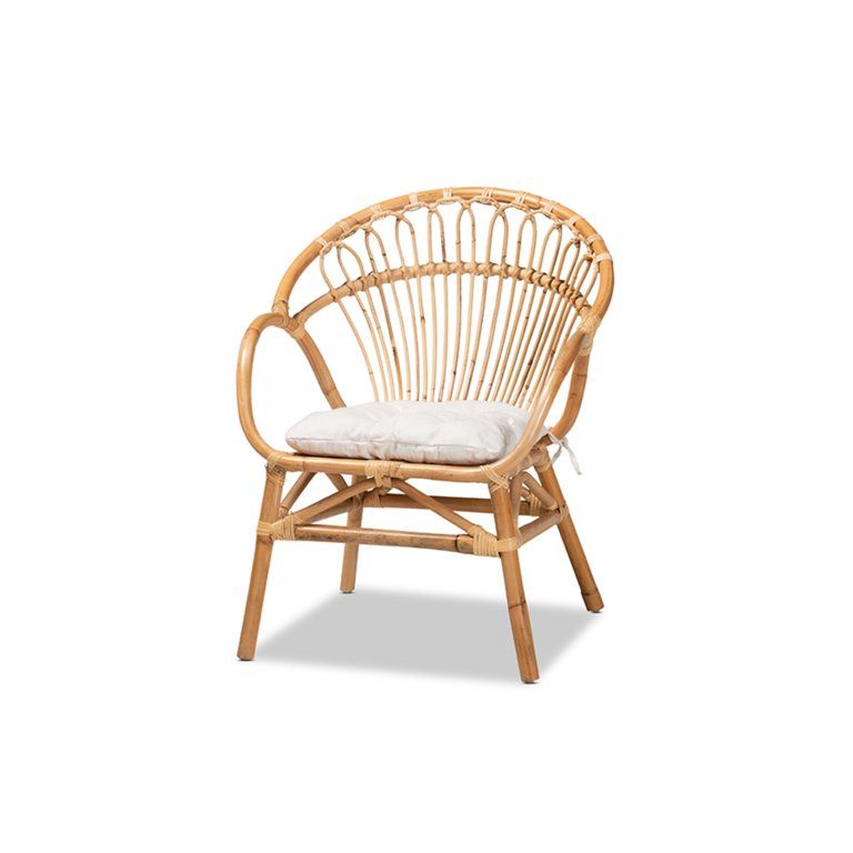 Baxton Studio Benicia Modern Bohemian Natural Brown Rattan Dining Chair | Walmart (US)