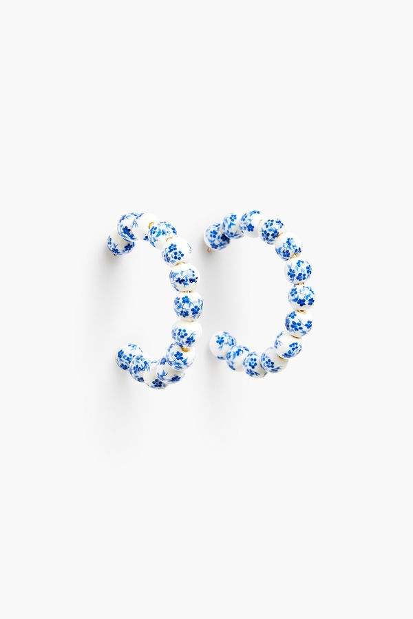 Blue Bead Hoop Earrings | Tuckernuck (US)