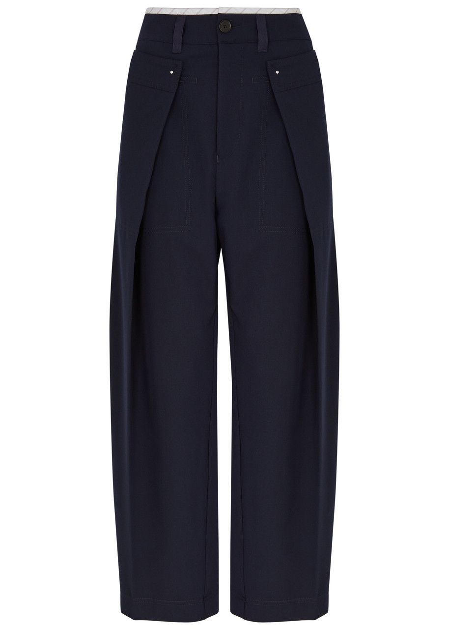 High Magnificent Tapered-leg Twill Trousers - Navy - 42 (UK10 / S) | Harvey Nichols (Global)