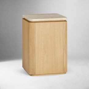 Adhara Square Travertine Side Table (14') | West Elm (US)