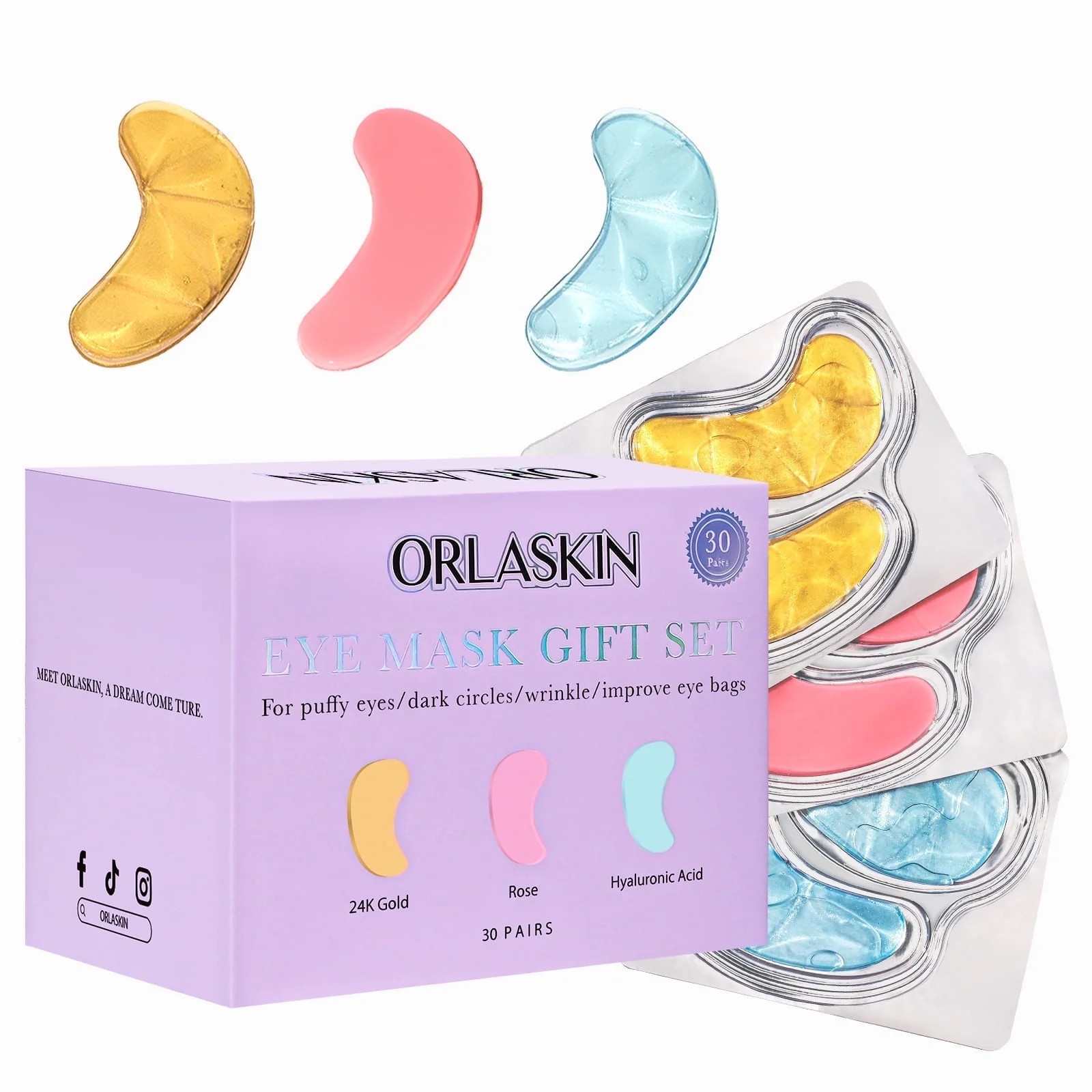 Under Eye Patches for Puffy Eyes and Dark Circles,24k Gold Eye Masks,Eye Gel Pads with Collagen &... | Walmart (US)