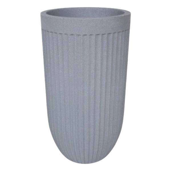 Japi Iron Tall Fluted Outdoor Planter At Home, Grey, Plastic | At Home