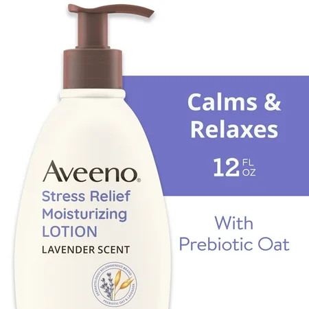 Aveeno Stress Relief Moisturizing Lotion with Lavender Scent, 12 fl. oz | Walmart (US)