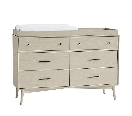 west elm x pbk Mid-Century 6-Drawer Changing Table | Pottery Barn Kids