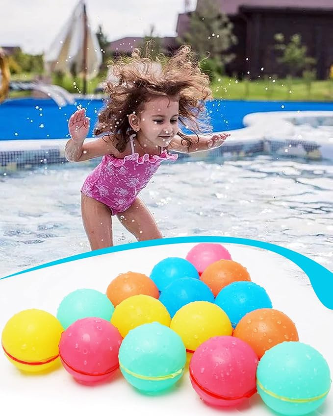15 pcs Reusable Water Balloons,Magnetic Water Balloons Quick Fill Self Sealing Water Balls Outdoo... | Amazon (US)